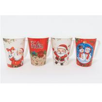 Kits 10 Utensilios Plastico Natal Pratos Copos Bandejas Canecas Decoradas Crianças Resistentes