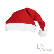 Kits 5 e 10 un Gorro Touca de Papai Mamãe Noel Vermelho Adulto Infantil 40x30cm Feltro Decoração Natal Fantasia Unisex