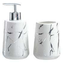 Kits Banheiro Lavabo de Porcelana Dispenser Sabonete Premium