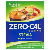KITS C/ Adoçante em Pó Stevia com Sucralose Zero-Cal 40g - Caixa com 50 Unidades