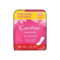 KITS C/ Protetor Diário Sem Abas com Perfume Carefree Proteção - Pacote 40 Unidades