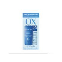 KITS C/ Shampoo 375ml + Condicionador 170ml Ox Restaura Reconstrução, Hidratação e Proteção