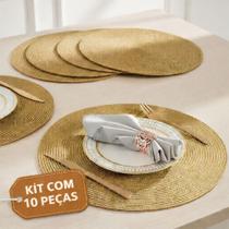 Kits de 4 a 12 Peças Jogo Americano Dourado Redondo Mesa Posta Sousplat Prático Dia a Dia Decoração Kits de 4 a 12 Peças Jogo Americano Dourado Redondo Mesa Posta Sousplat Prático Dia a Dia Decoração