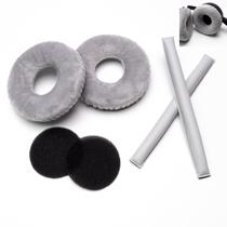 Kits de Almofadas para Fones e Arco Coloridos Voarmaks Rainbow Compatíveis com Sennheiser HD25 HD250BT HD25-ll HD25S Il HMD25 (Conjuntos Cinza Veludo)