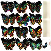 Kits de arte artesanal Butterfly Scratch Cards Deekin 72 unidades com caneta