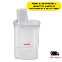 kits de até 3 Potes Multiuso Hermético Porta Sabão Líquido, Cereais e Granola Acrílico Vedação de Silicone kits de até 3 Potes Multiuso Hermético Porta Sabão Líquido, Cereais e Granola Acrílico Vedação de Silicone