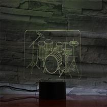 Kits de bateria de jazz com luz noturna LED 3D que mudam de cor para crianças Kits de bateria de jazz com luz noturna LED 3D que mudam de cor para crianças