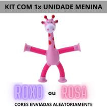 Kits de Brinquedo Infantil Girafa Pop Tubo Led Com Ventosa