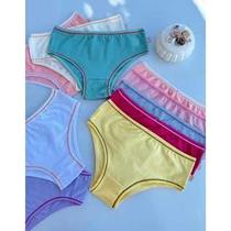 Kits de Calcinhas Infantil Algodão Premium Cores Variadas