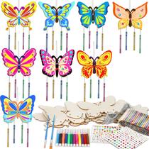 Kits de carrilhões de vento borboleta para crianças, artesanato DIY com 16 borboletas
