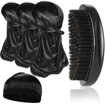 Kits de pincéis Wave Heniho 360 com 3 peças Silky Durag para homens