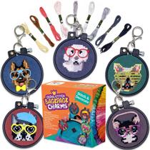 Kits de ponto cruz Craftiloo para crianças com 5 padrões estampados