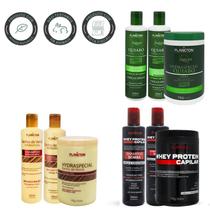 Kits de tratamento Banho de Verniz, Whey Protein e Quiabo