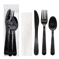 Kits de utensílios de plástico Party Essentials 50 conjuntos pretos
