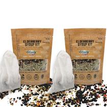 Kits de xarope de sabugueiro Elderwise Organics produz 960 ml x2
