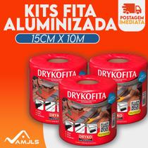 Kits Fita de Manta Asfaltica Para Goteiras e Infiltrações15cm x 10m Drykofita