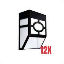 Kits Luminária Arandela Solar Branco Quente 3000K Parede Externa Paisagismo Jardim 4UN 8UN 12UN Sou