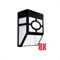 Kits Luminária Arandela Solar Branco Quente 3000K Parede Externa Paisagismo Jardim 4UN 8UN 12UN Sou