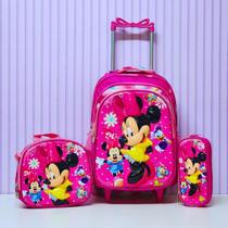 Kits Mochila Infantil Rodinha Silicone Grande Moana Reforçad COR:VERDE AGUA