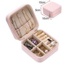Kits Porta Jóias Portátil - Caixinha com várias divisórias e Bolsa de Armazenamento para - Brincos - Anéis - Colar Cor:R