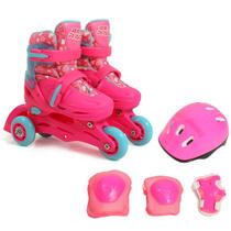 Kits Proteção E Patins Feminino Infantil In Line E Tri Line - BBR Toys
