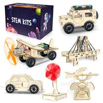 Kits STEM kortes 24 unidades de brinquedos científicos 3D de madeira