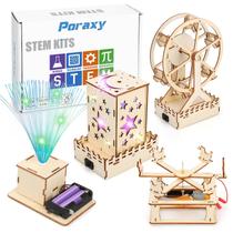 Kits STEM Poraxy 4 em 1 Ciência da Construção em Madeira de 8 a 12 anos Kits STEM Poraxy 4 em 1 Ciência da Construção em Madeira de 8 a 12 anos
