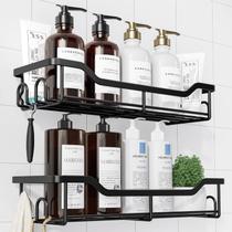 Kitsure Organizador de Chuveiro Grande 2 Unidades Aço Inoxidável Preto Kitsure Organizador de Chuveiro Grande 2 Unidades Aço Inoxidável Preto