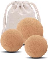 KITWILD Conjunto de Bolas de Massagem de Cortiça, Partículas Finas de Alta Densidade para Massagem de Tecido Profundo, Liberação Miofascial e Terapia de Ioga, Bolas de Lacrosse Leves 2,5"+2,5"+3,15"