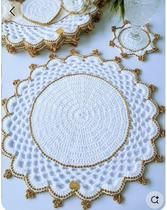 Kiy 4 Toalhinhas Sousplat Encanto em Crochê Mesa Posta Elegante e Decorativa Artesanal