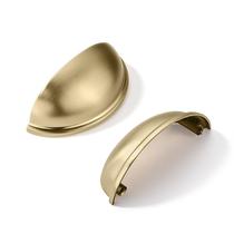 Kkhtumeware, pacote com 10 unidades, copo de armário de latão escovado, puxa 6,6 cm