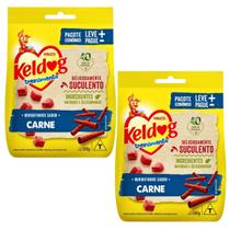 Kkit 2 petisco keldog cães bifinho criadores mini carne 500g