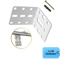 KKit Suporte Em L Cantoneira 5x5cm Trilho Suiço Cortina Instalação Parede 1 até 20 Unidades