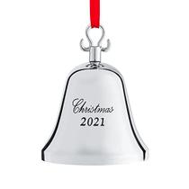 Klikel Christmas Bell Ornament 2021 - Brilho de Natal de prata brilhante 2021 - Ornamento de Sino para Árvore de Natal - Ornamento 2021 com Caixa de Presente - Sino de Prata Gravado Natal 2021-8ª Edição Anual