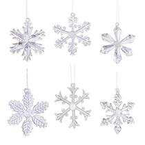 Klikel Glass Snowflake Ornament - Árvore de Natal de Inverno Decorações Suspensas - Conjunto de 18