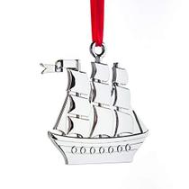 Klikel Wind Boat Enfeite de Natal - Ornamento de Natal de Prata - Ornamento Náutico - Ornamento de Navio para Árvore de Natal - Lembrança de Marinheiro de Prata