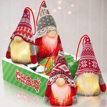 KMUYSL Natal Gnome Ornamentos, 4Pack Árvore de Natal Decorações Handmade sueco Santa Gnomos Ornamentos Luzes Escandinavo Pelúcia Elf Table Home Decor, Árvore de Natal Decoração Suspensa