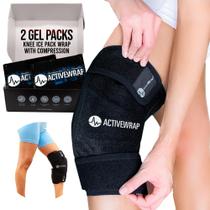 Knee Ice Pack Wrap ActiveWrap com compressão e 2 pacotes de gel