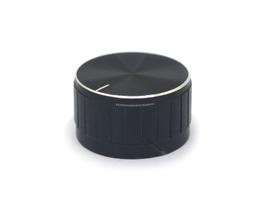Knob de Alumínio para Potenciômetro de Eixo Estriado - A32x17 - Preto