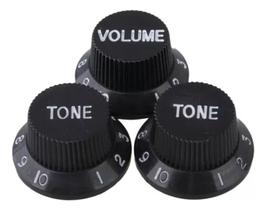 Knob De Guitarra Strato Eletrika Preto