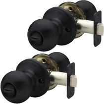 Knob Door Knob Copper Creek Privacy Interior em preto fosco (pacote com 2)