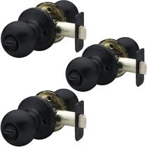 Knob Door Knob Copper Creek Privacy Interior em preto fosco (pacote com 3)