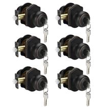Knob Door Knob Haidms Keyed Entry Bronze Interior/Exterior, pacote com 6