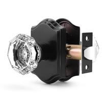Knob Door Knob Orger Passage Glass Clear Crystal, 1 pacote preto
