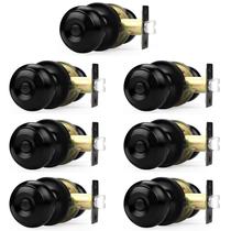 Knob Door Knob Probrico Black, pacote com 7 fechaduras no interior do quarto Knob Door Knob Probrico Black, pacote com 7 fechaduras no interior do quarto