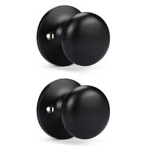 Knob Door KNOBWELL Matte Black Dummy Round Interior, pacote com 2