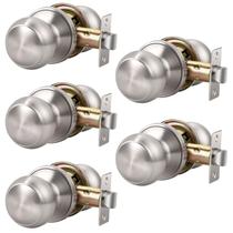 Knob Door KNOBWELL Passage Brushed Nickel, pacote com 5