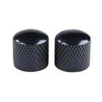 Knob Metal Para Guitarra Baixo Preto De Pressão Kit Com 2