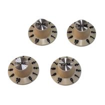 Knob Para Guitarra Estilo Fender Retrô Creme Kit Com 4 Knob Para Guitarra Estilo Fender Retrô Creme Kit Com 4