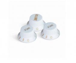 Knob strinberg potenciometro guitarra strato kbst (1v/2t) branco c/ 3 pçs